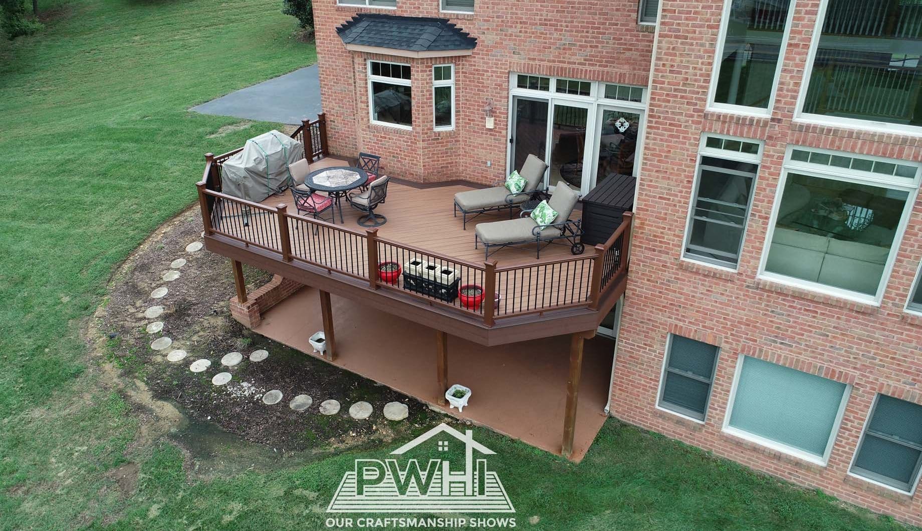 Custom built deck, patio and screen room