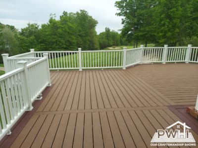 deck made of composite wood material designed by Prince William Home Improvement