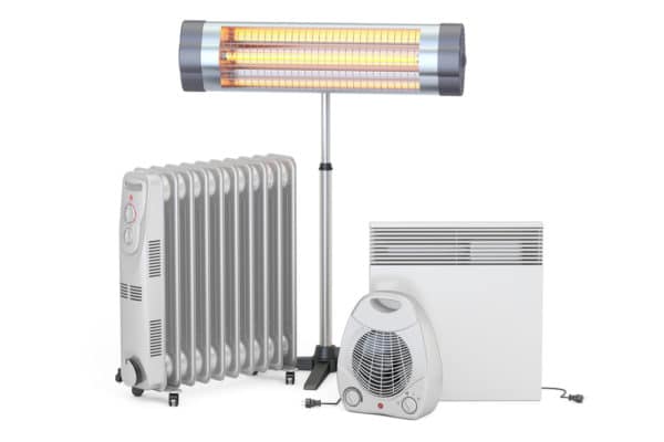 Heating devices. Convection, fan, oil-filled and infrared heaters to help heat a screened-in porch in the winter