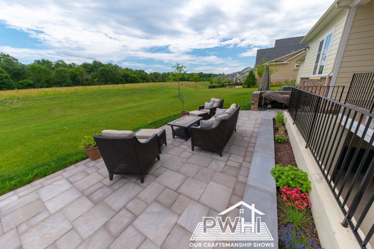 Paver patios blend seamlessly from the backyard to the patio itself.