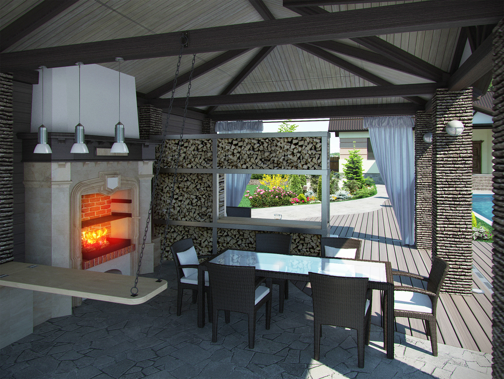 Patio extensions for an outdoor kitchen